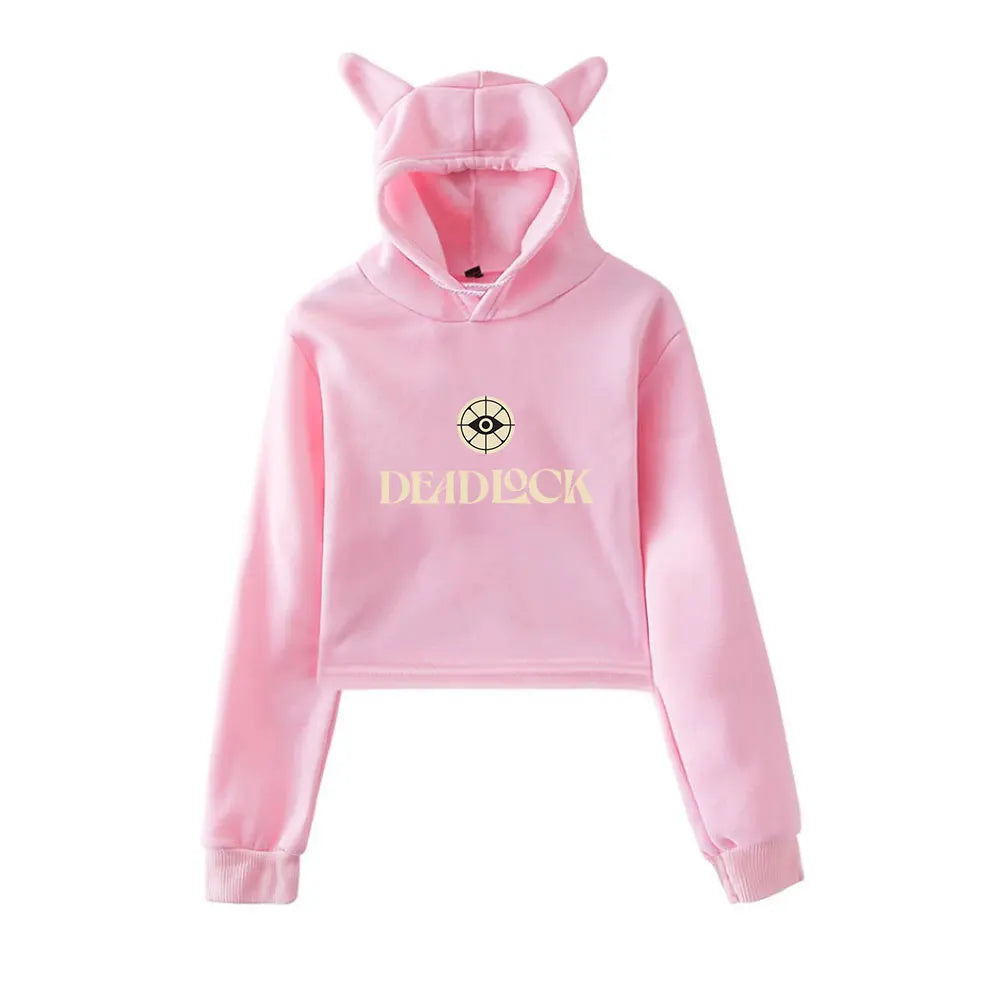 Deadlock merch - Deadlock Cat Ear Crop Hoodie – Pink Edition - deadlock-shop.com - Official Deadlock Shop