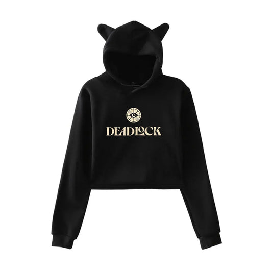 Deadlock merch - Deadlock Cat Ear Crop Hoodie – Black Edition - deadlock-shop.com - Official Deadlock Shop