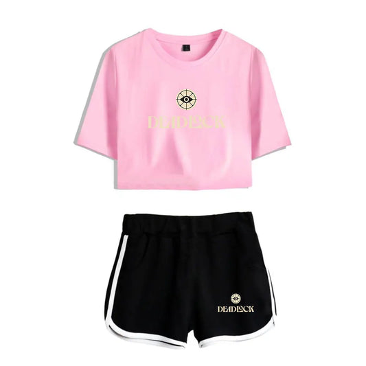 Deadlock merch - Deadlock Two-Piece Crop Top Set – Pink & Black Edition - deadlock-shop.com - Official Deadlock Shop