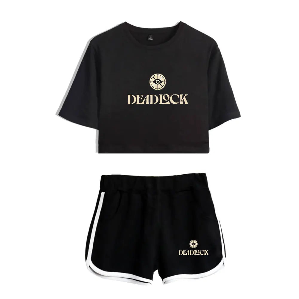 Deadlock merch - Deadlock Two-Piece Crop Top Set – Black Edition - deadlock-shop.com - Official Deadlock Shop