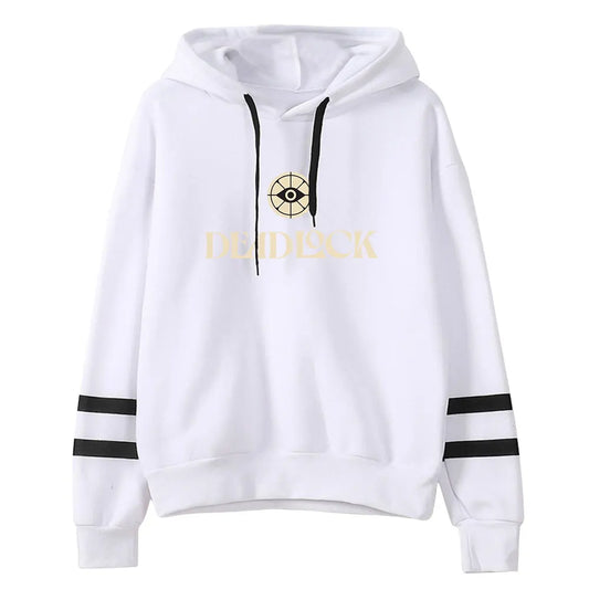 Deadlock merch - Deadlock Classic Stripe Hoodie – White Edition - deadlock-shop.com - Official Deadlock Shop