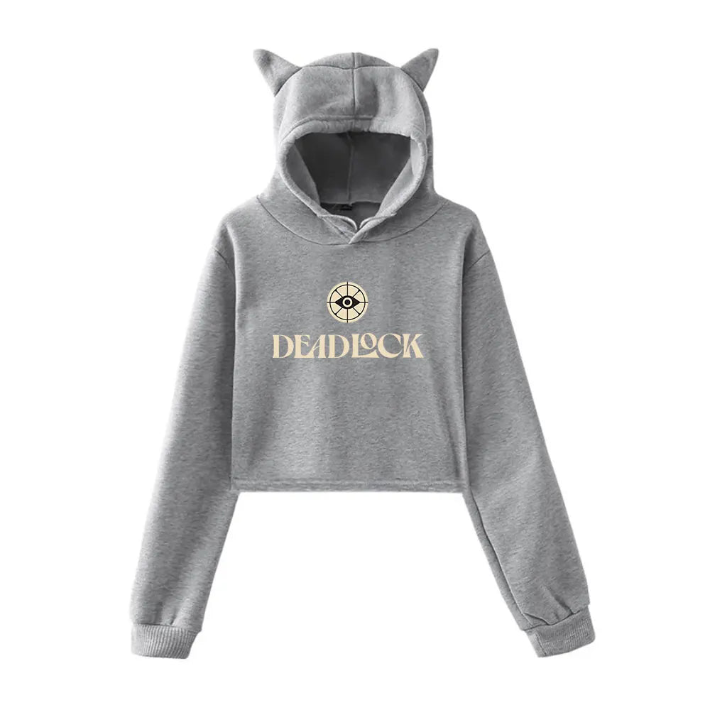 Deadlock merch - Deadlock Cat Ear Crop Hoodie – Gray Edition - deadlock-shop.com - Official Deadlock Shop