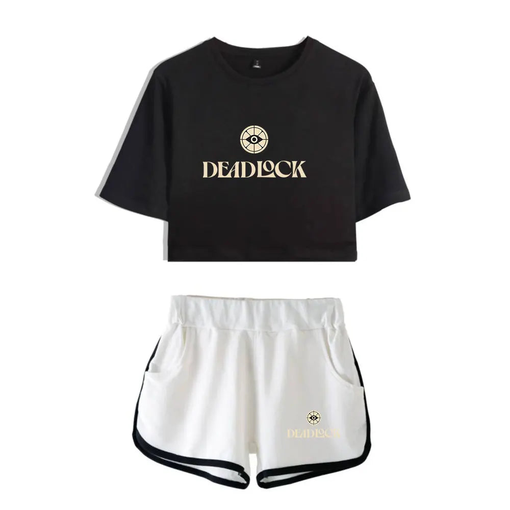 Deadlock merch - Deadlock Two-Piece Crop Top Set – Black & White Edition - deadlock-shop.com - Official Deadlock Shop